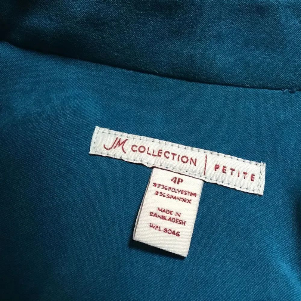 NWOT. JM Collection Peacock Blue Microfiber Jacket Size 4P - Picture 9 of 10